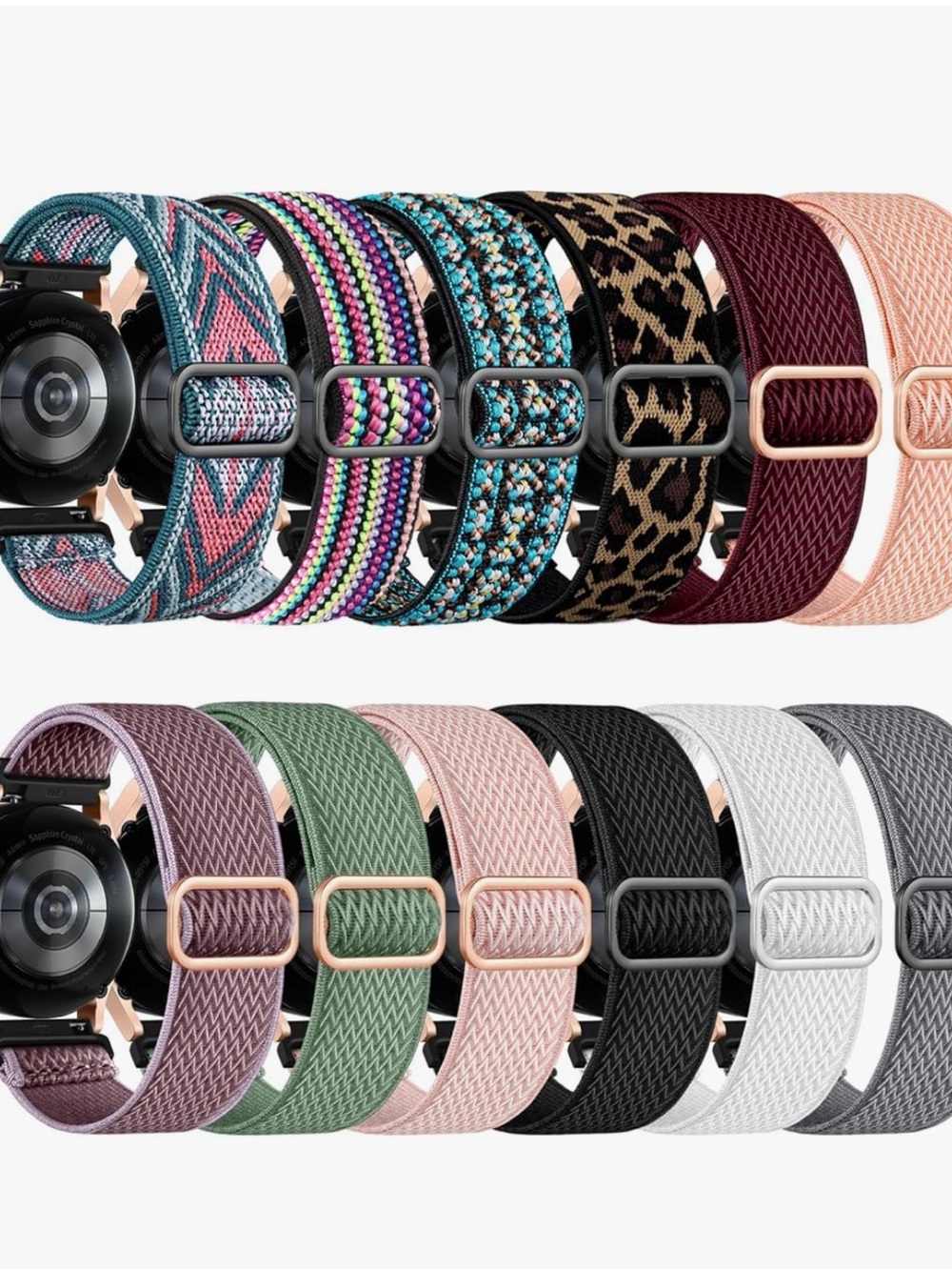 Stretch Nylon Replacement Watch Bands - Multicolor Pack